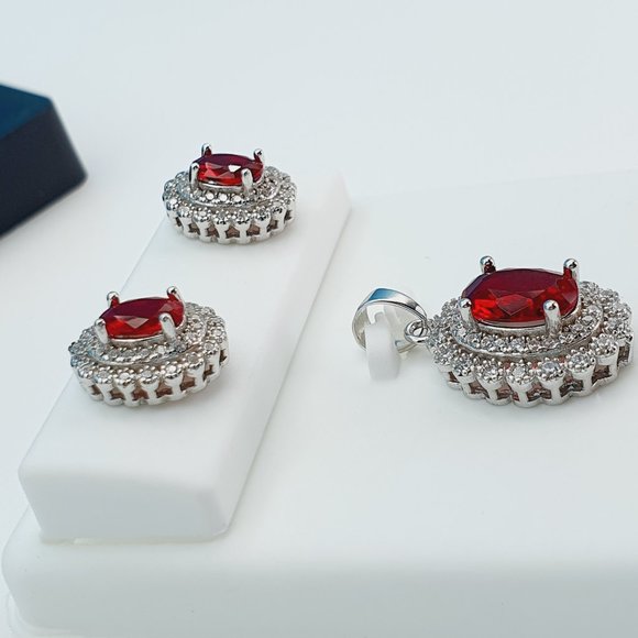 "925 Sterling Silver Cubic Zircon Jewelry Set, UU1P7A7045 - Picture 10 of 10